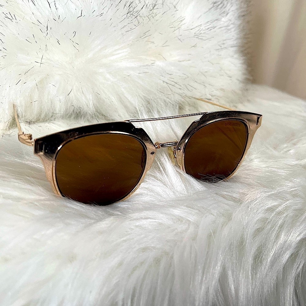 Steve Madden Gold and Brown Sunglasses